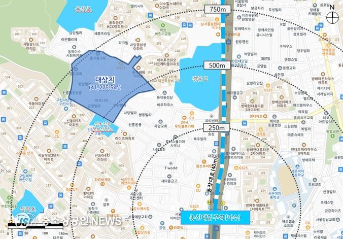 동작구 사당동 63-1일대 위치도