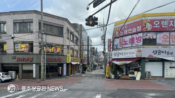 봉선동 먹자골목 전경