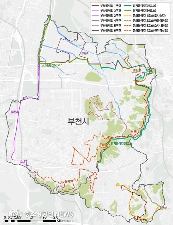 경기도 부천 둘레길 총괄도