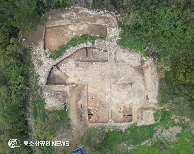 무안 봉대산성 발굴 조사 현장 전경