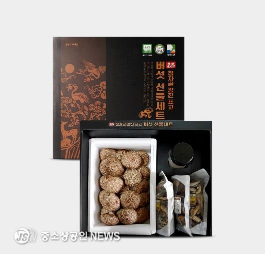 청자골강진표고 버섯 선물세트(생표고버섯, 표고가루, 슬라이드 건표고, 통표고, 표고차)